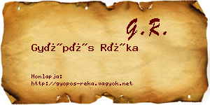 Gyöpös Réka névjegykártya